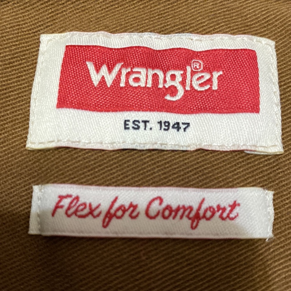 Brown Wrangler Flex Long Sleeve Button Down Stretch Shirt Size XL - Picture 4 of 6